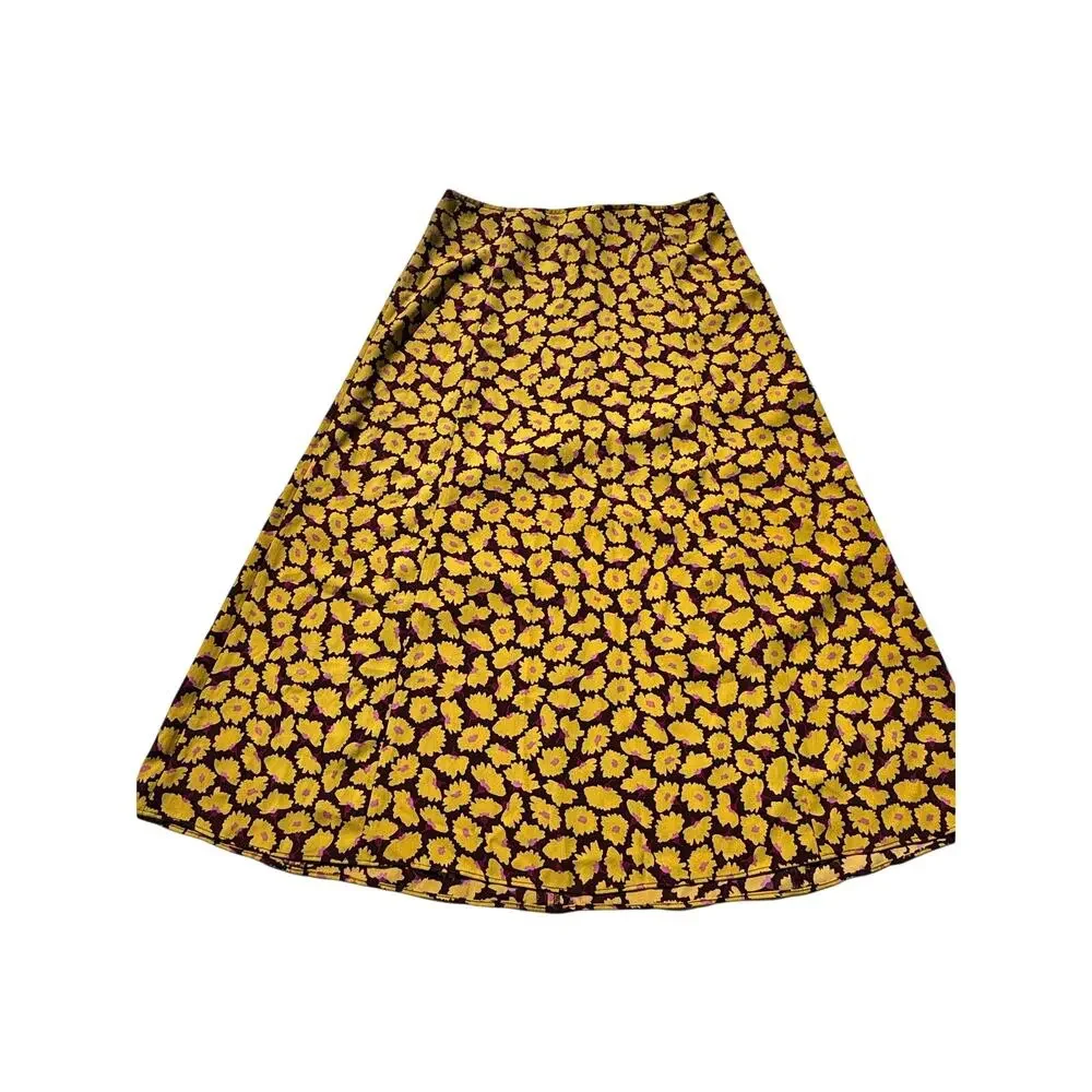 Kate Spade New York Sunny Bloom Daisy Yellow Floral Midi Skirt 00